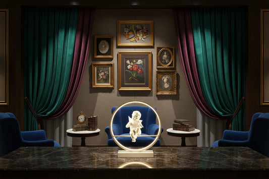 lampe de chevet ange or