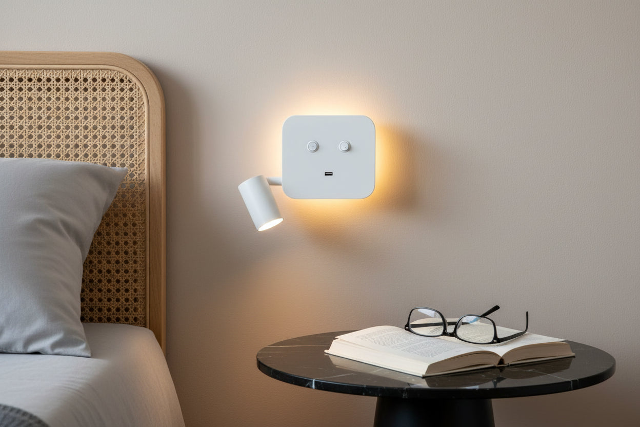 lampe de chevet appliqué blanc