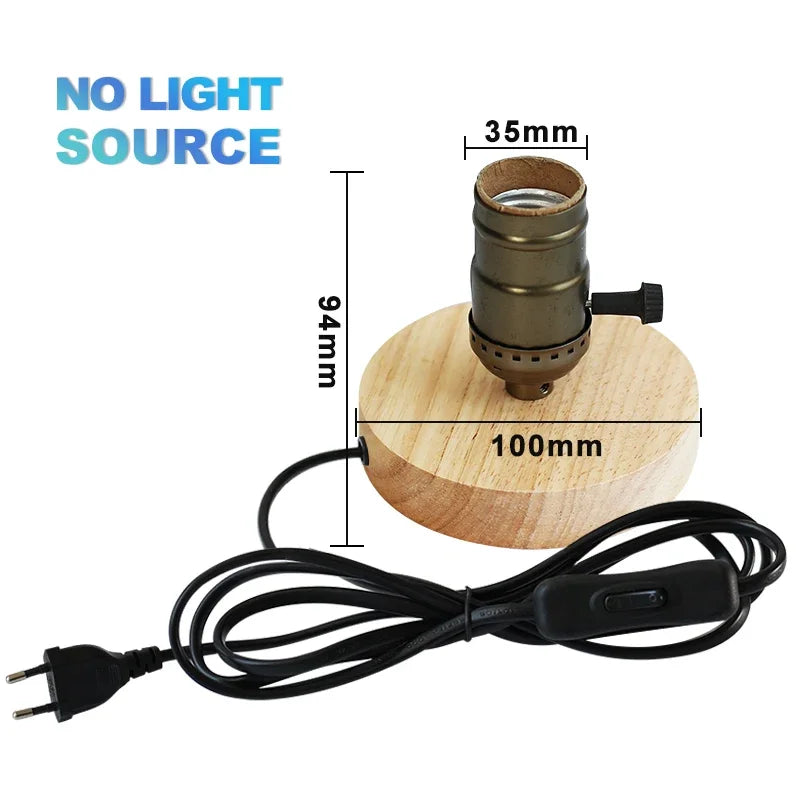 lampe de chevet bois naturel B sans ampoule