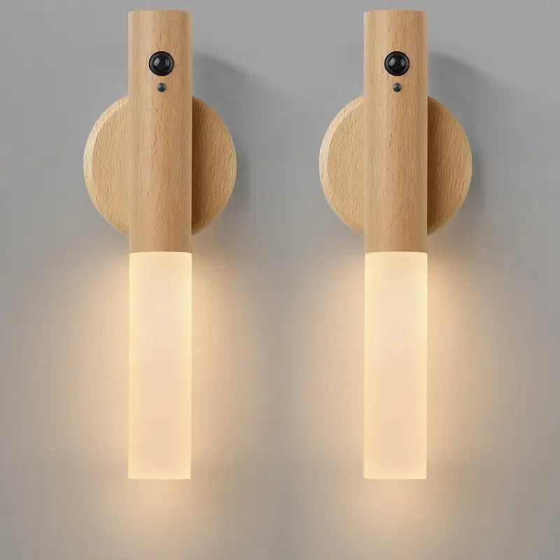 lampe de chevet bois et blanc ash 2pcs