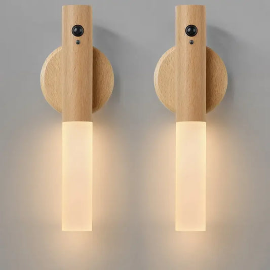 lampe de chevet bois et blanc ash 2pcs