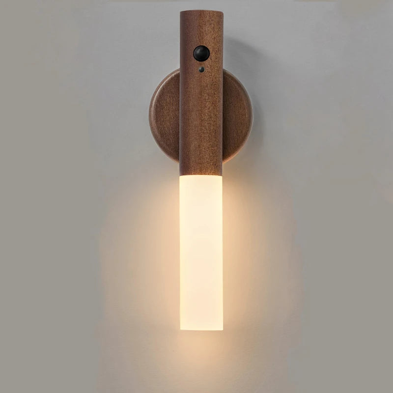 lampe de chevet bois et blanc walnut 1pc