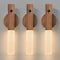 lampe de chevet bois et blanc walnut 3 pcs