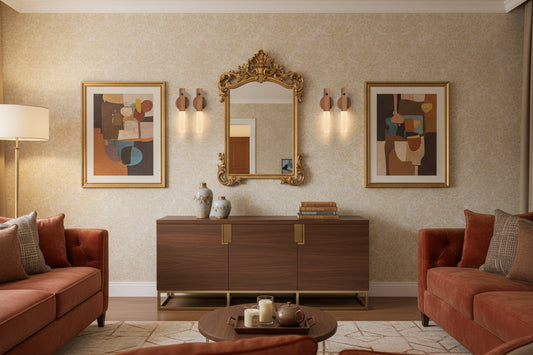 lampe de chevet bois et blanc walnut 4pcs