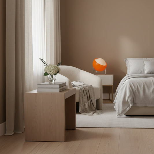 lampe de chevet chrome orange