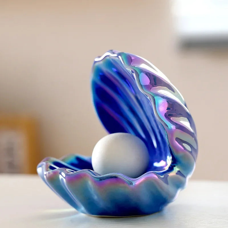 lampe de chevet coquillage bleue