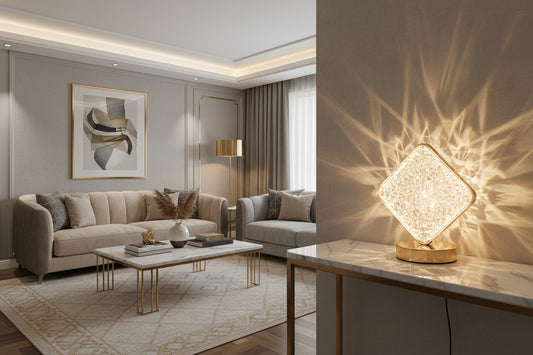 lampe de chevet cristal carré