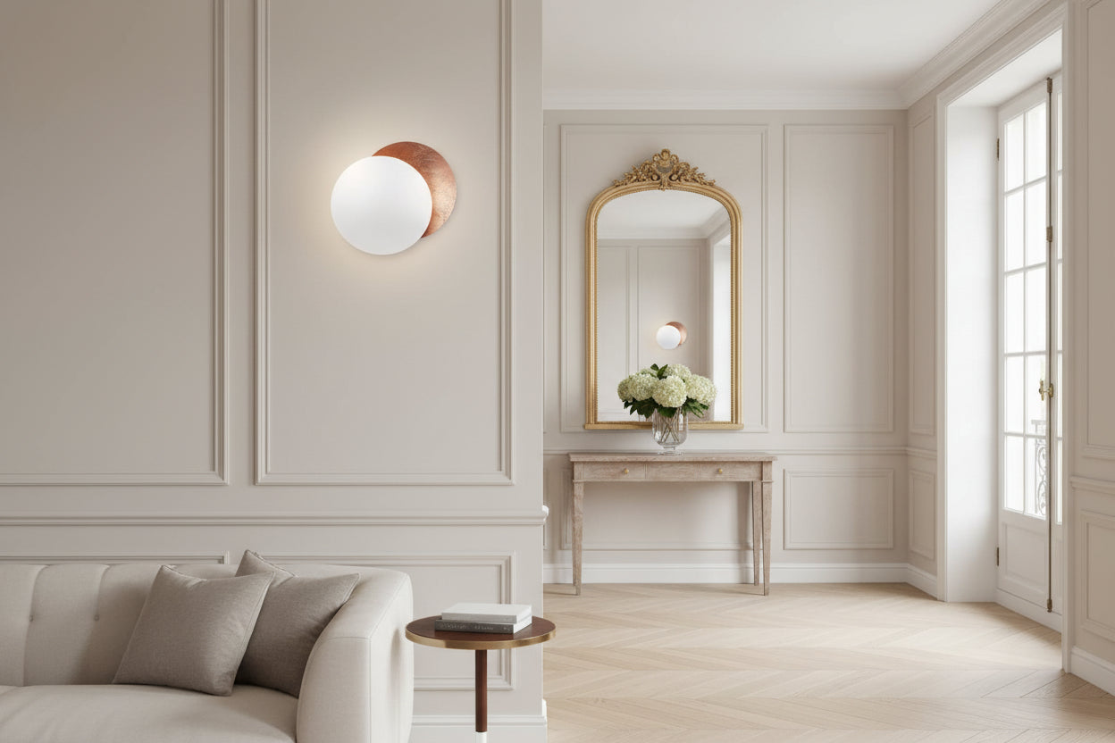 lampe de chevet cuivre copper/blanc