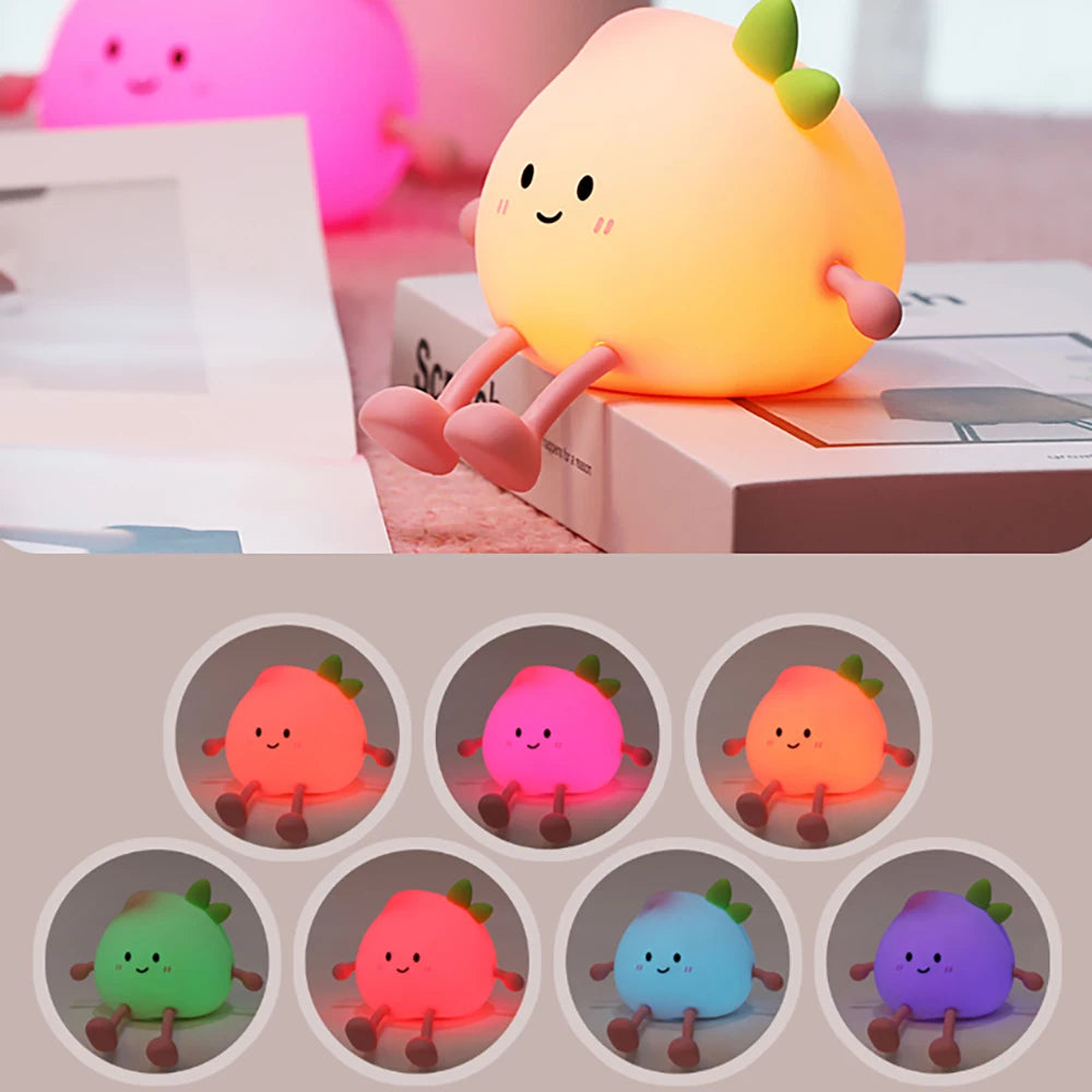 lampe de chevet fillette pêche couleurs 