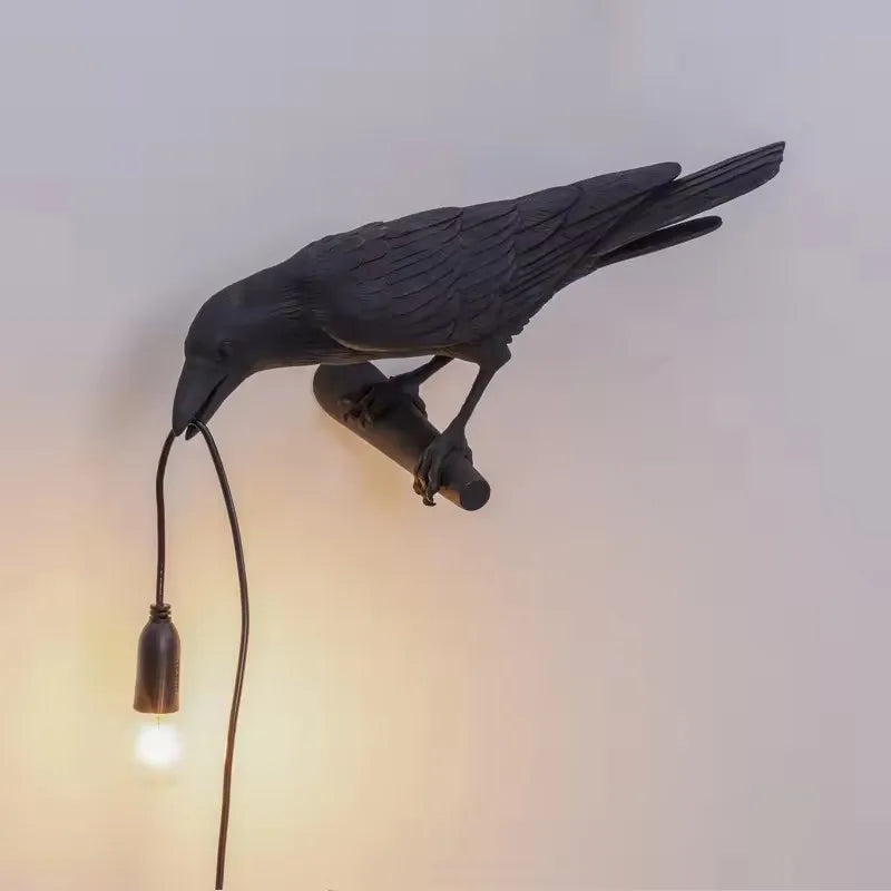 lampe de chevet oiseau noir droite