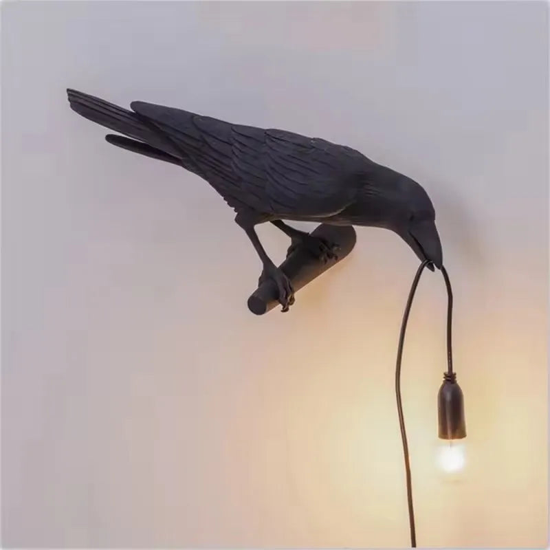 lampe de chevet oiseau noir gauche