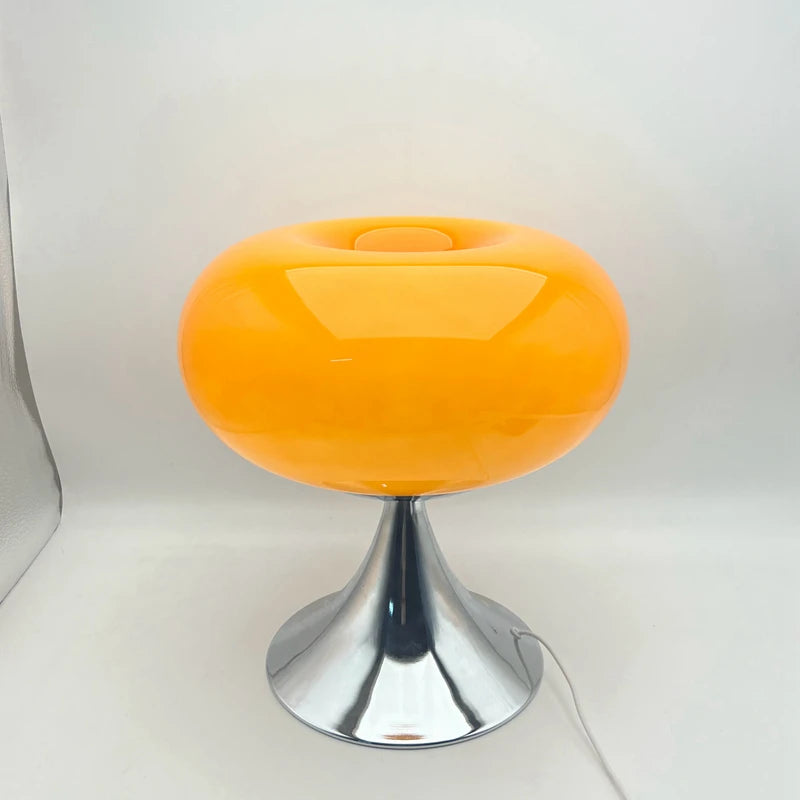 lampe de chevet orange-métal