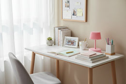 lampe de chevet pile rose 