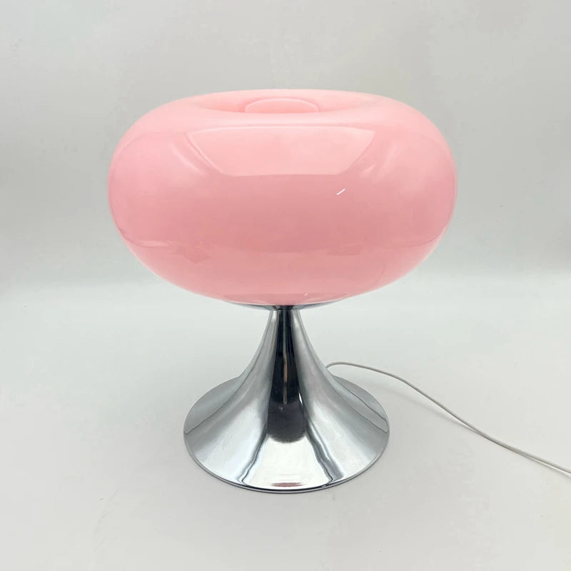 lampe de chevet rose-métal